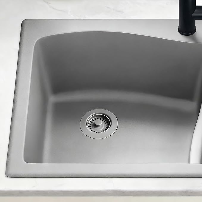 3-1/2 Inch Polymer Slate Gray Sink Drain Assembly - Image 7
