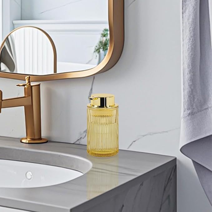 Amber Foaming Soap Dispenser, Glass Foam Hand Soap Dispenser - Image 2