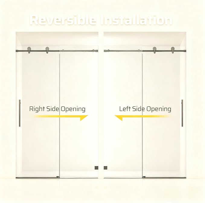 46-48" W x 76" H Frameless Sliding Shower Door, Bathroom Soft-Close Shower - Image 8
