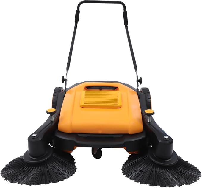Outdoor Walk-Behind Hand Push Floor Sweeper Carpet Sweeper Manual Push Vacuum by Unknown