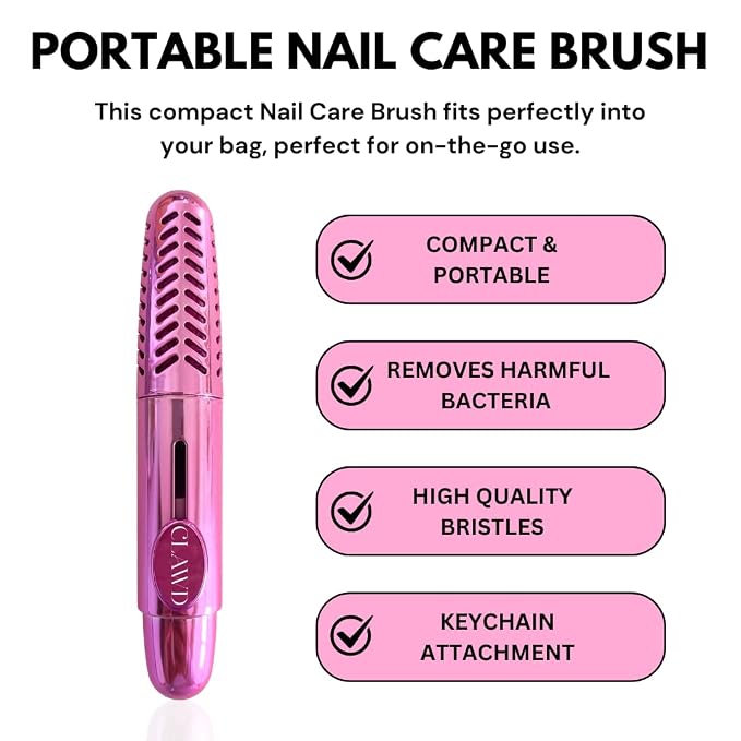 CLAWD Nail Brush for Cleaning Fingernails | Soft Bristle Portable Travel Nail - Image 6