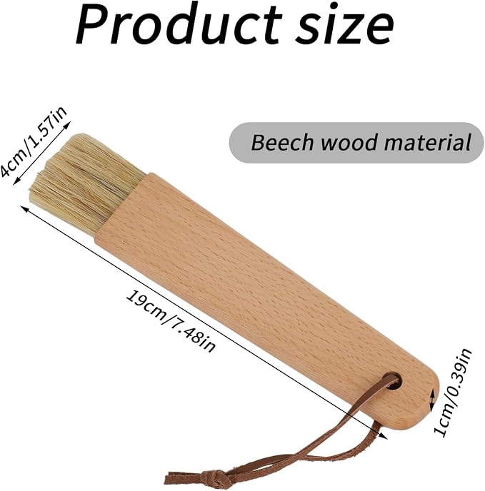 Coffee Grinder Cleaning Brush, Beech Handle Espresso Machine Cleaner Tool - Image 2