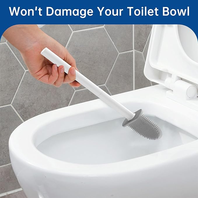 RV Toilet Bowl Brush by, Silicone Bristles, Wall-Mounted, Anti-Roll & Anti-Drip - Image 6