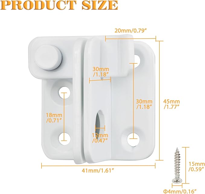 Alise Flip Latch Gate Latch White Shed Lock Shed Latch Barn Door Lock Locking - Image 2
