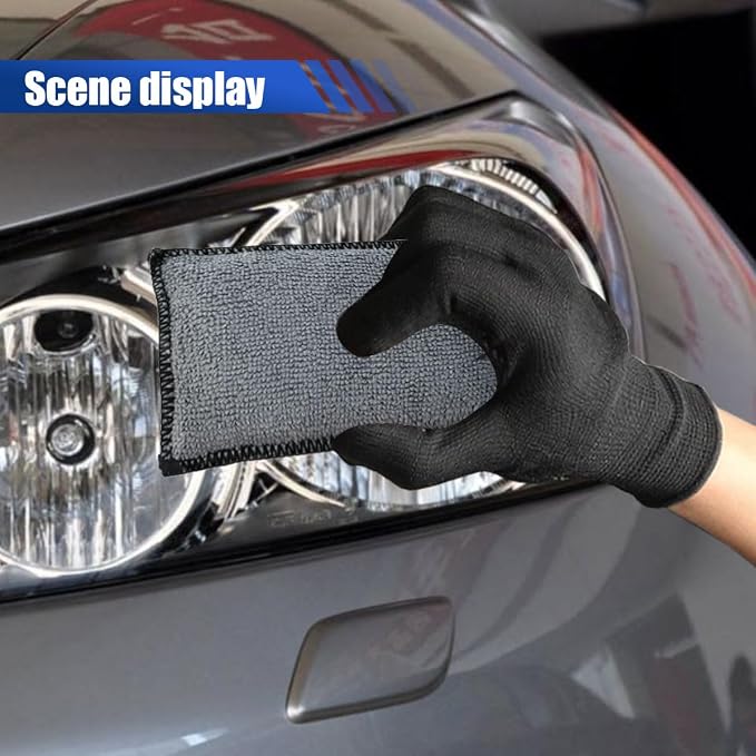 3PCS Car Interior Scrubbing Sponges, 5.5"×3.9" Microfiber Auto Cleaning - Image 5