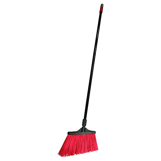 831648 O-Cedar Maxistrong Heavy Duty Angle Broom Black/Red - Image 2