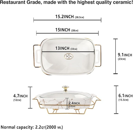 13" x 9" Ceramic Casserole Dish - Image 2