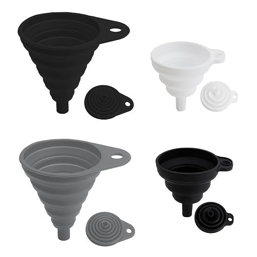 Kitchen Funnel Set, Food Grade Foldable Small and Large Funnel, Silicone by Unknown