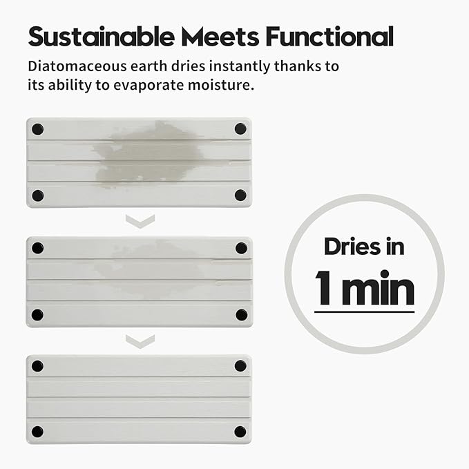 Instant Dry Sink Caddy Kitchen Sink Organizer, Quick Drying Diatomaceous Earth - Image 3