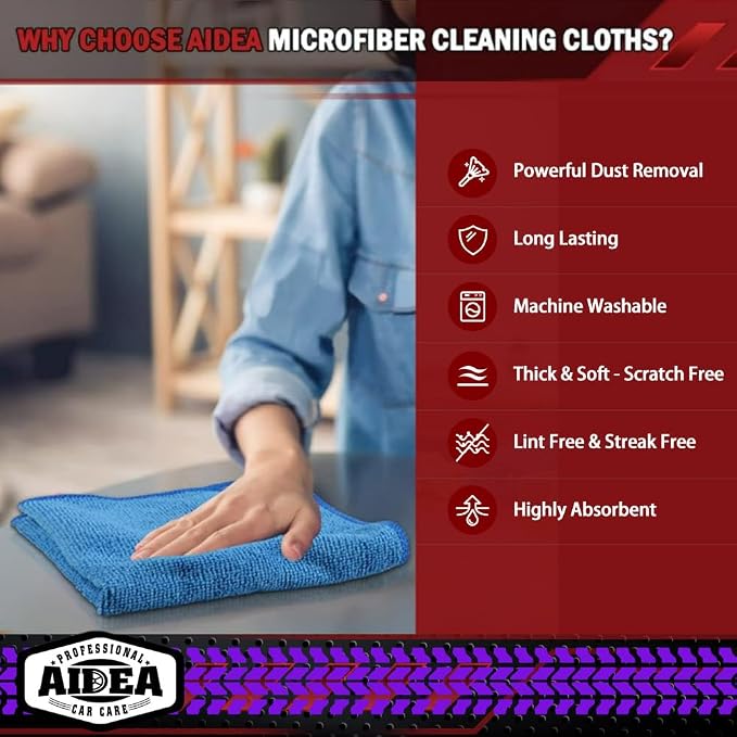 AIDEA Microfiber Cleaning Cloth 20PK, Microfiber Towels - Image 3