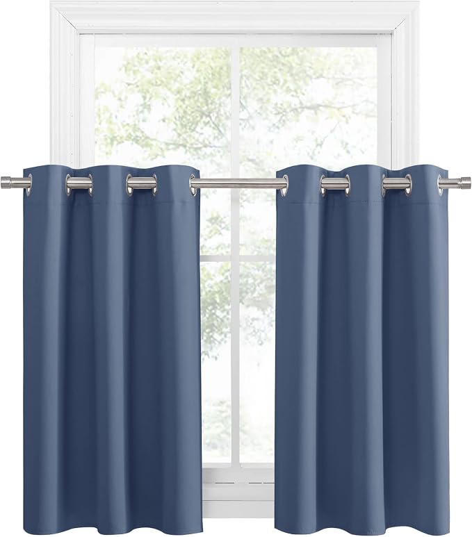 PONY DANCE Small Curtains for Door Windows, Wide 29 x Long 30, 1 Pair by PONYDANCE