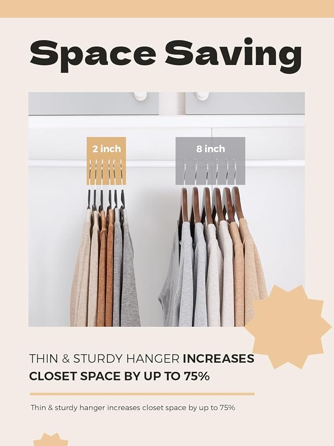 HOUSE DAY Heavy Duty Plastic Hangers 100 Pack, Non Slip Hangers - Image 5