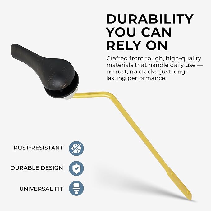 Qualihome Universal Side Mount Toilet Handle Tank Flush Lever Replacement Handle - Image 3