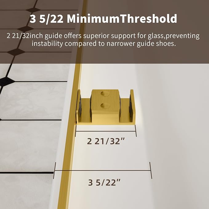 Frameless Double Sliding Shower Door, 44-48" W x 74" H Glass Shower Doors - Image 9