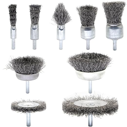 9-Piece Large Wire Brush Wheel Set by LingGan