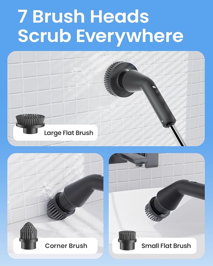 Leebein Electric Spin Scrubber, 2025 Upgraded Cordless Cleaning Brush Scrubber - Image 6
