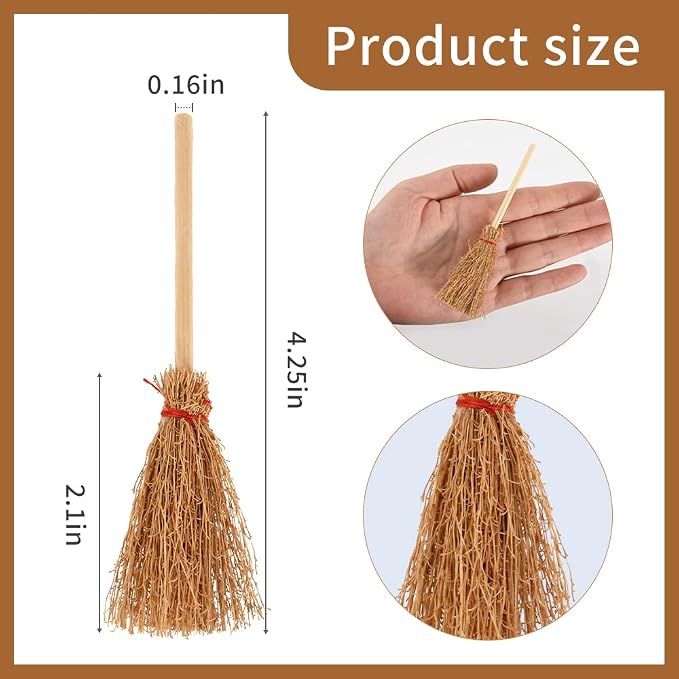 Miniature Artificial Mini Straw Brooms - Image 7
