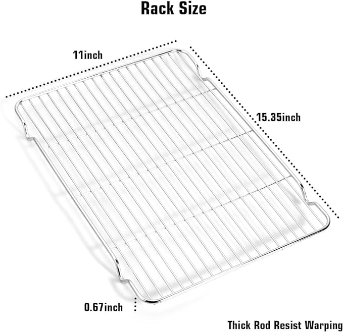 Wildone Baking Sheet & Rack Set, Stainless Steel Cookie Pan - Image 5