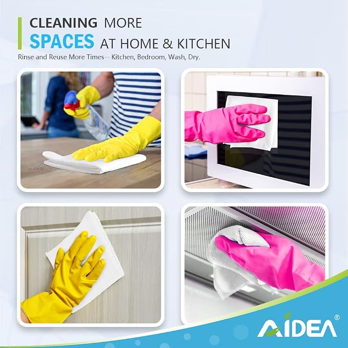 AIDEA White Microfiber Cleaning Cloth 24PK, Absorbent Cleaning Rags - Image 7