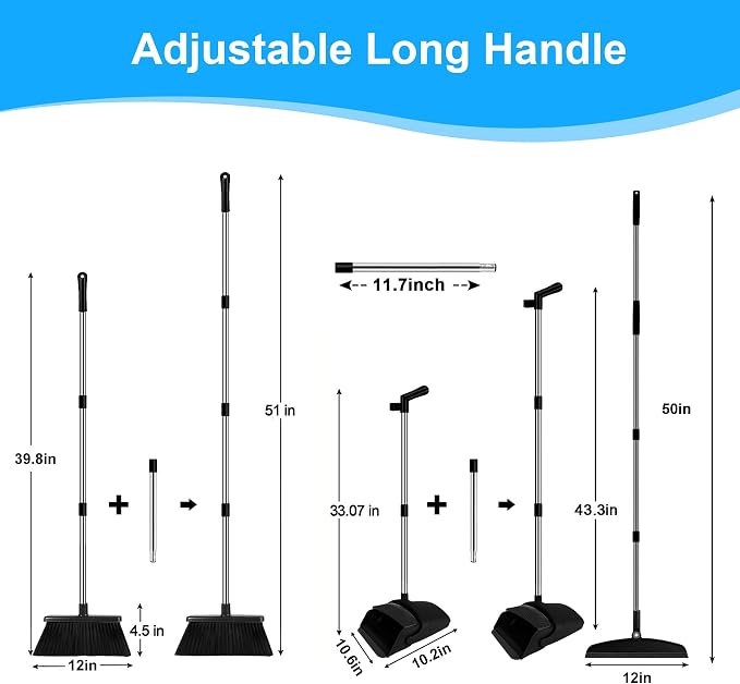 Broom with Dustpan Combo Set and Silicone Air Broom Kit - Image 2