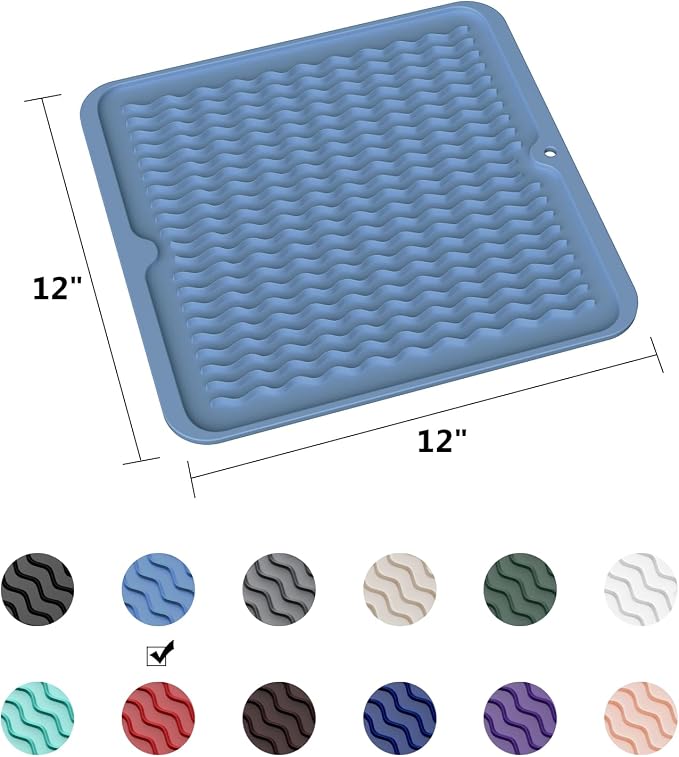 ZLR Silicone Dish Drying Mat for Kitchen Counter, Eco-Friendly Fast Dry Dish Mat - Image 6
