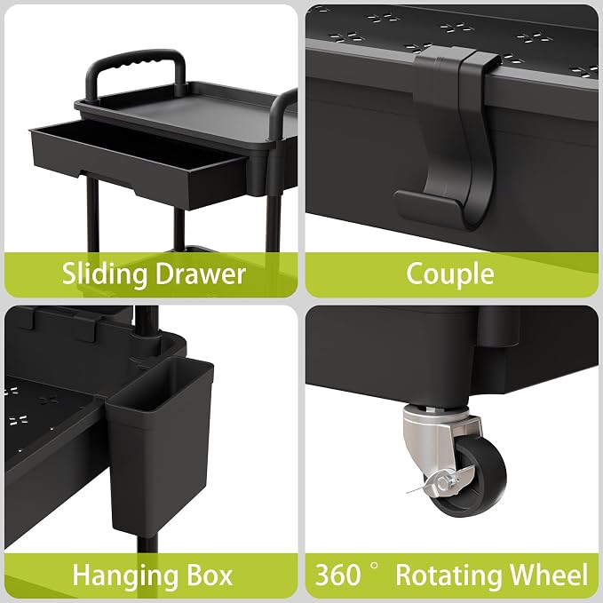 5 Tier Rolling Cart Organizer, Bathroom Cart Organizers - Image 4