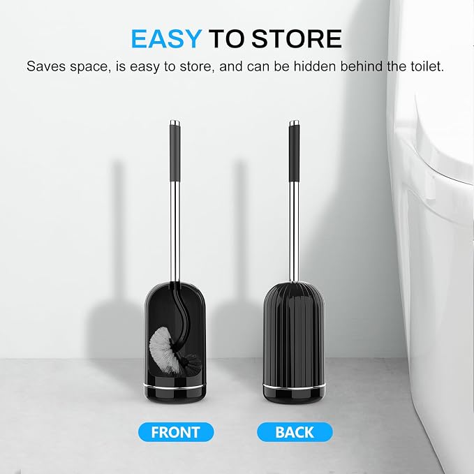 SetSail Toilet Brush and Holder Set, Compact Size Curved Toilet Bowl Brush - Image 7