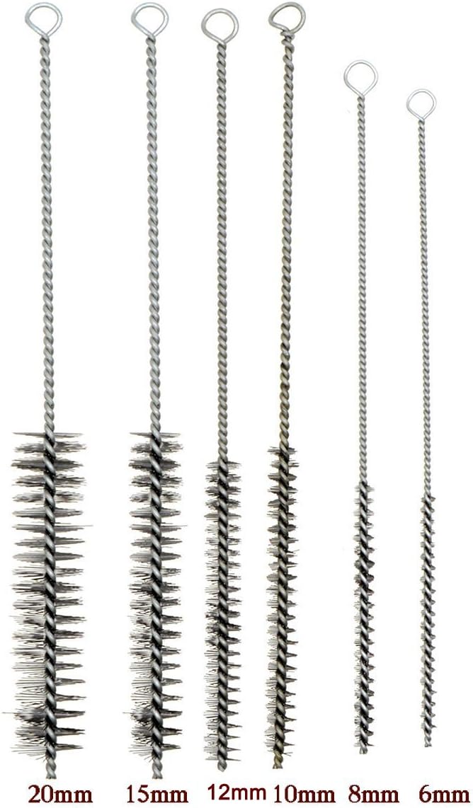 YXQ 12Pcs Tube Brush Kit Stainless Steel/Brass Round Wire Pipe Cleaner - Image 2