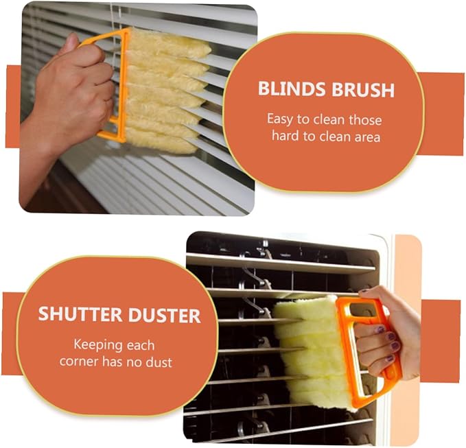 Operitacx Handheld Blinds Cleaning Brush 2pcs Set 7-Finger and 3-Finger Window - Image 6
