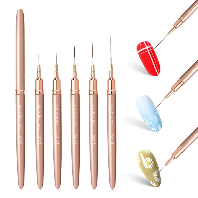 Metallic Nail Art Brushes, UV Gel Polish Painting Art Design Pen - Image 2