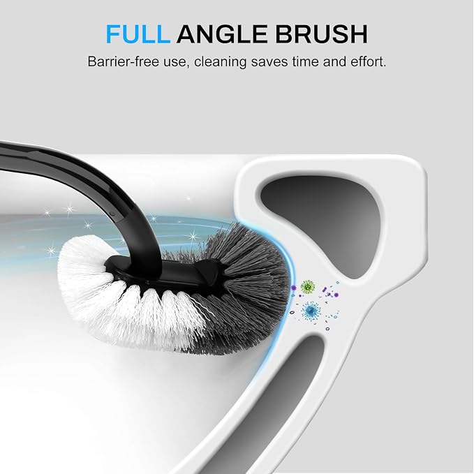 SetSail Toilet Brush and Holder Set, Compact Size Curved Toilet Bowl Brush - Image 5