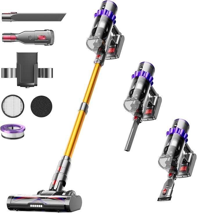Cordless Vacuum Cleaner, 580W 48KPA 65Mins Self-Standing Vacuum Cleaners by Iirios