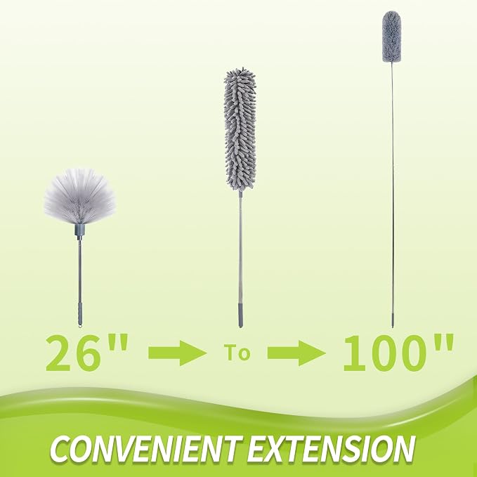 Cobweb Duster with Extension Pole, Reusable Feather Duster - Image 7