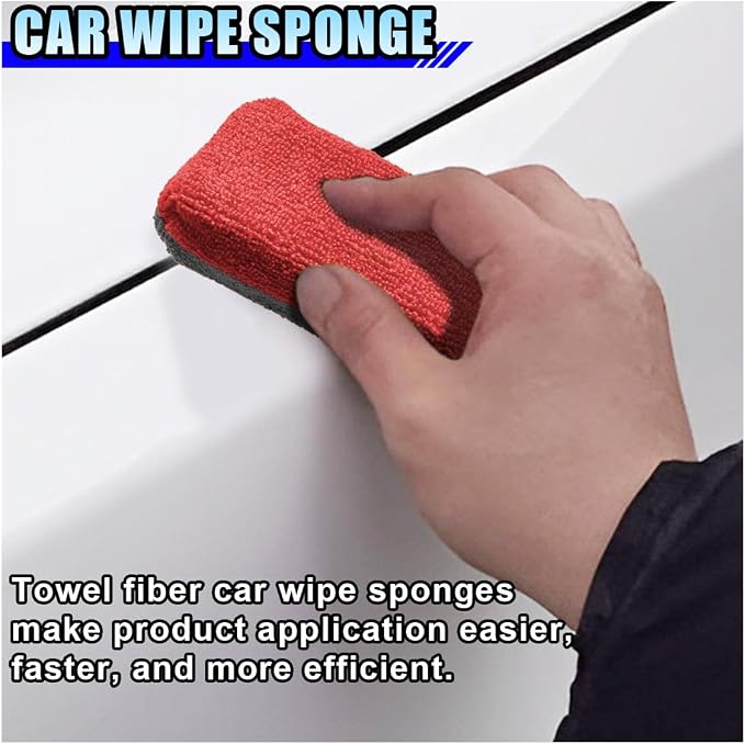 12PCS Ceramic Coating Applicator Sponge, 4.13'' x 1.84'' Microfiber Car - Image 3