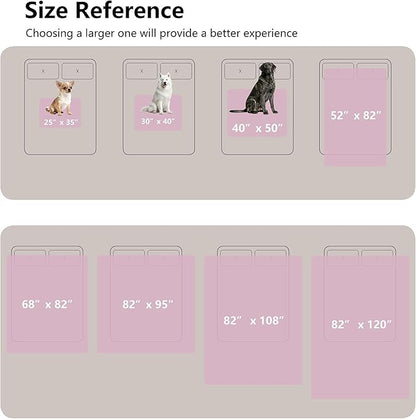 Waterproof Blanket for Bed King Size, Leak Proof Dog Couch Blankets Reversible, Pet Throw Sofa Furniture Protector Machine Washable-82 x108,Purple+Cream