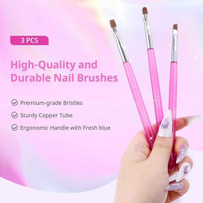 AIRSEE Nail Art Clean Up Brushes, Painting Brushes, Art Design DIY Tools - Image 3
