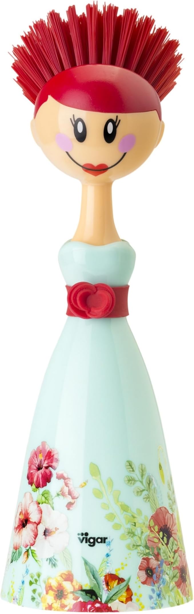 Vigar Dolls Dish Brush with Ergonomic Handle and Dres-shaped Storage Holder by VIGAR