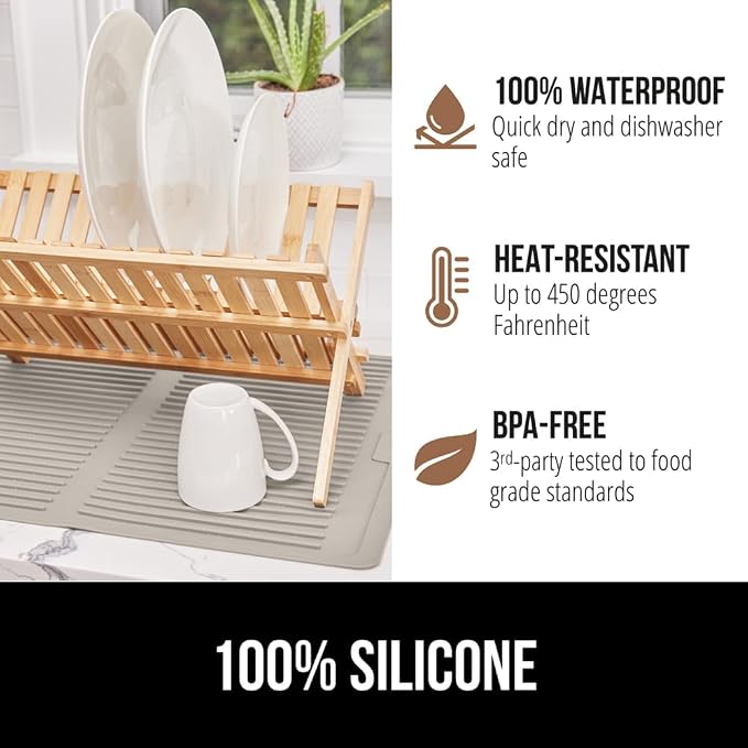 GORILLA GRIP 100% BPA-Free Patented Silicone Dish Drying Mat - Image 4