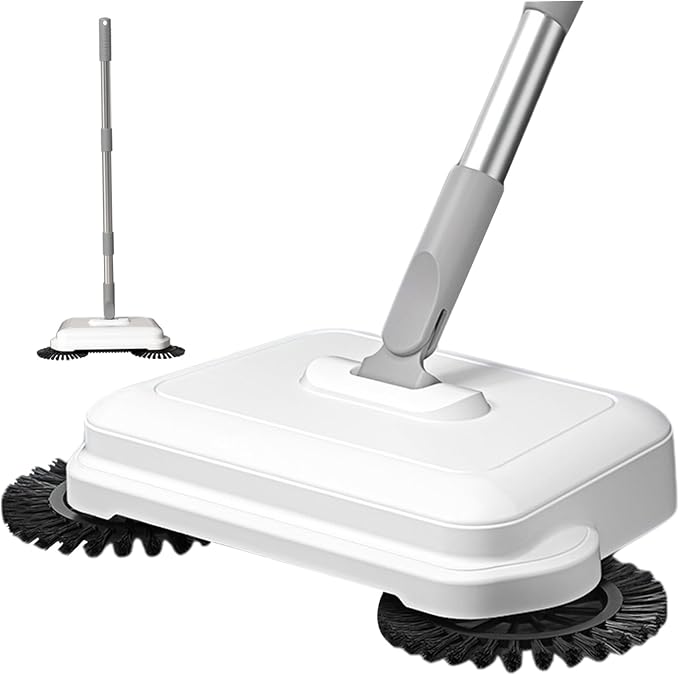 2-in-1 360° Rotating Hand Push Floor Sweeper by Veesper