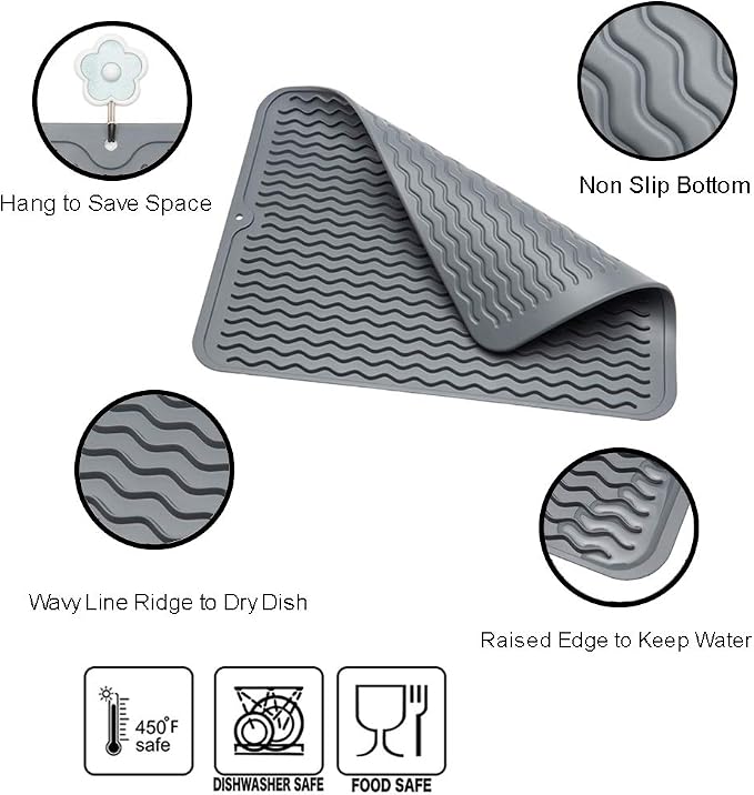 ZLR 2 Pcs Silicone Dish Drying Mats - Image 3