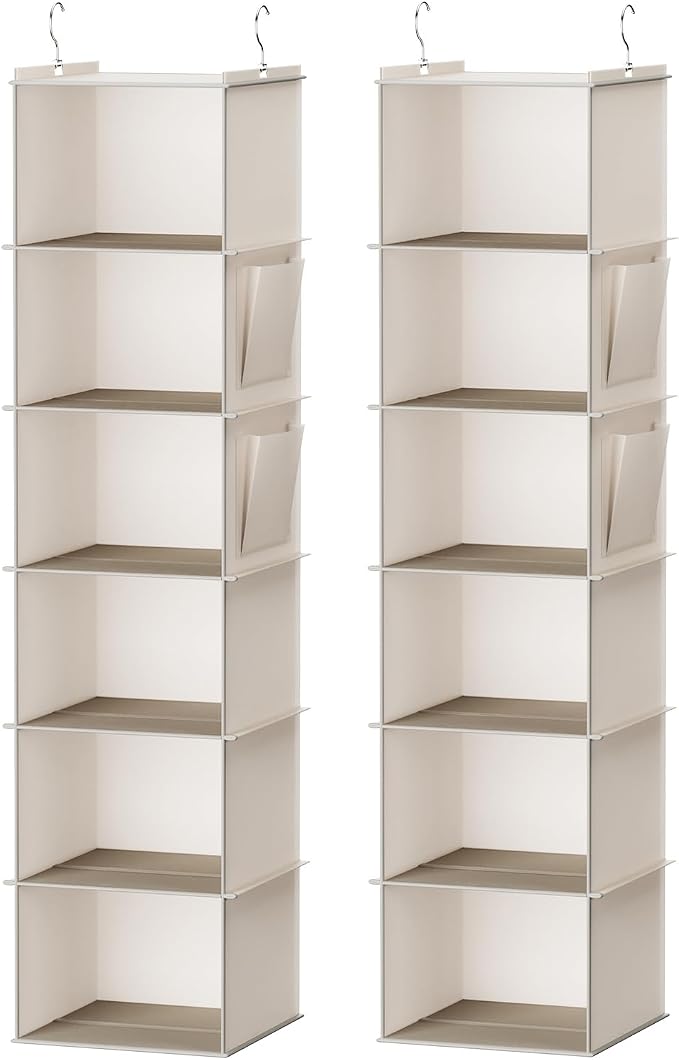 YOUDENOVA Hanging Closet Organizer, 6-Shelf Closet Hanging Storage Shelves by YOUDENOVA