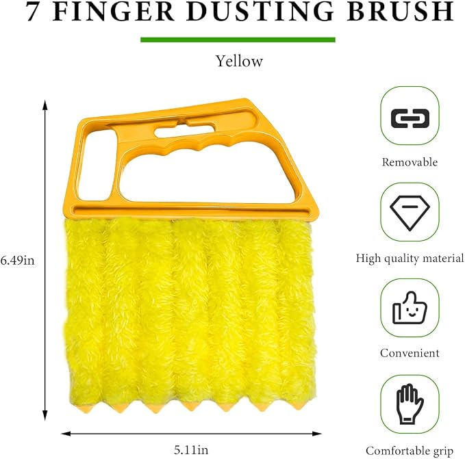 Blind Cleaner Duster Tool, Window Venetian Hand-held 7 Finger Dusting Cleaner - Image 2
