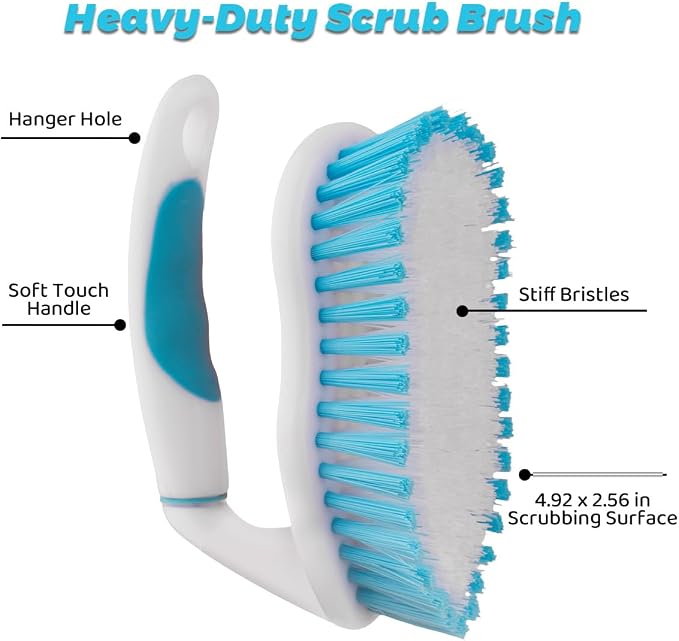 3 Pack Scrub Brush Set, Heavy-Duty Scrub Scrubbing Brushes - Image 3