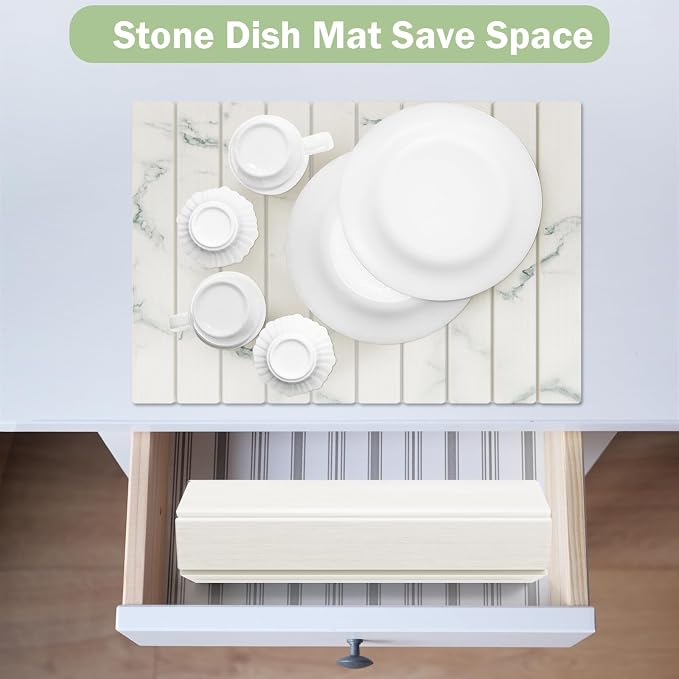 Stone Dish Drying Mat for Kitchen Counter, Versatile Stone Drying Mats for Cups - Image 5