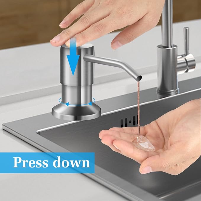 Soap Dispenser for Kitchen Sink and Extension Tube Kit, Stainless Steel - Image 2