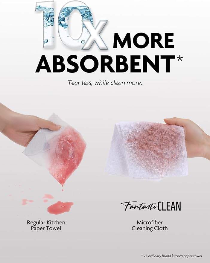Fantasticlean Microfiber Cleaning Cloth Roll -150 Pack, Tear Away Microfiber - Image 7