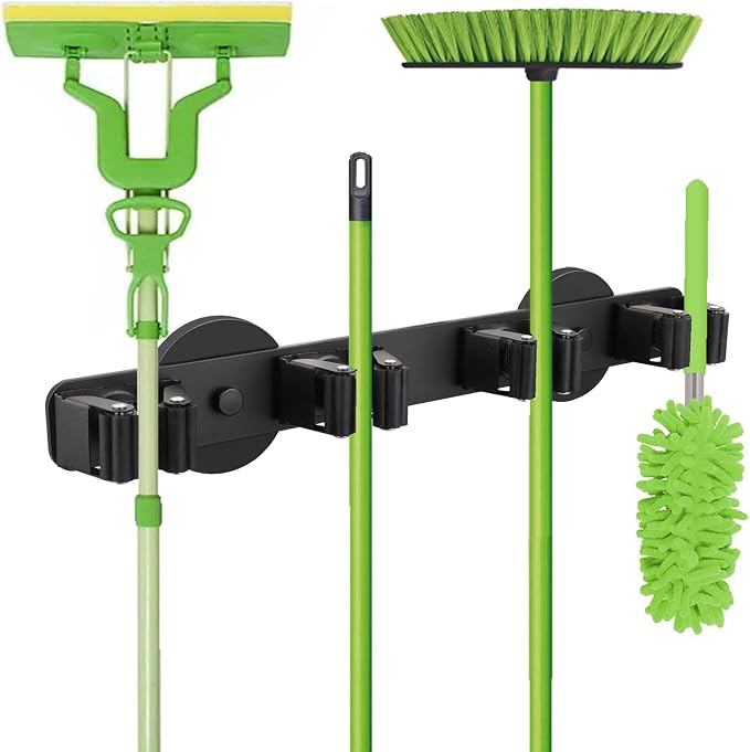 Strong Magnetic Mop Broom Holder, Heavy Duty Magnetic Mop Hanger by SKNOOYLIGHT