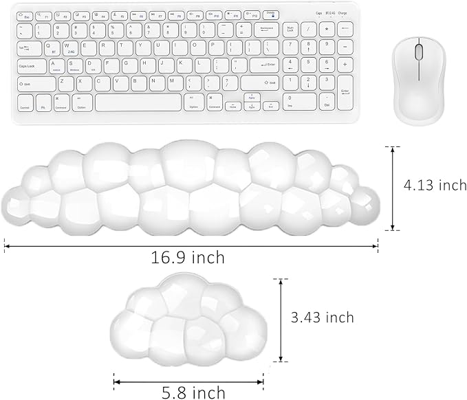 Gel Cloud Keyboard and Mouse Wrist Rest, Cute Ergonomic Cloud Wrist Support - Image 6