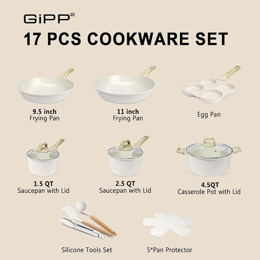GiPP Ceramic Pots and Pans Set Non Stick - Image 2