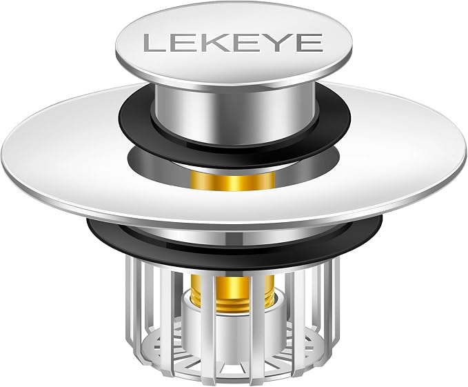 LEKEYE Tub Stopper | Shower Drain Hair Catcher | Pop-up Drain Stopper by LEKEYE